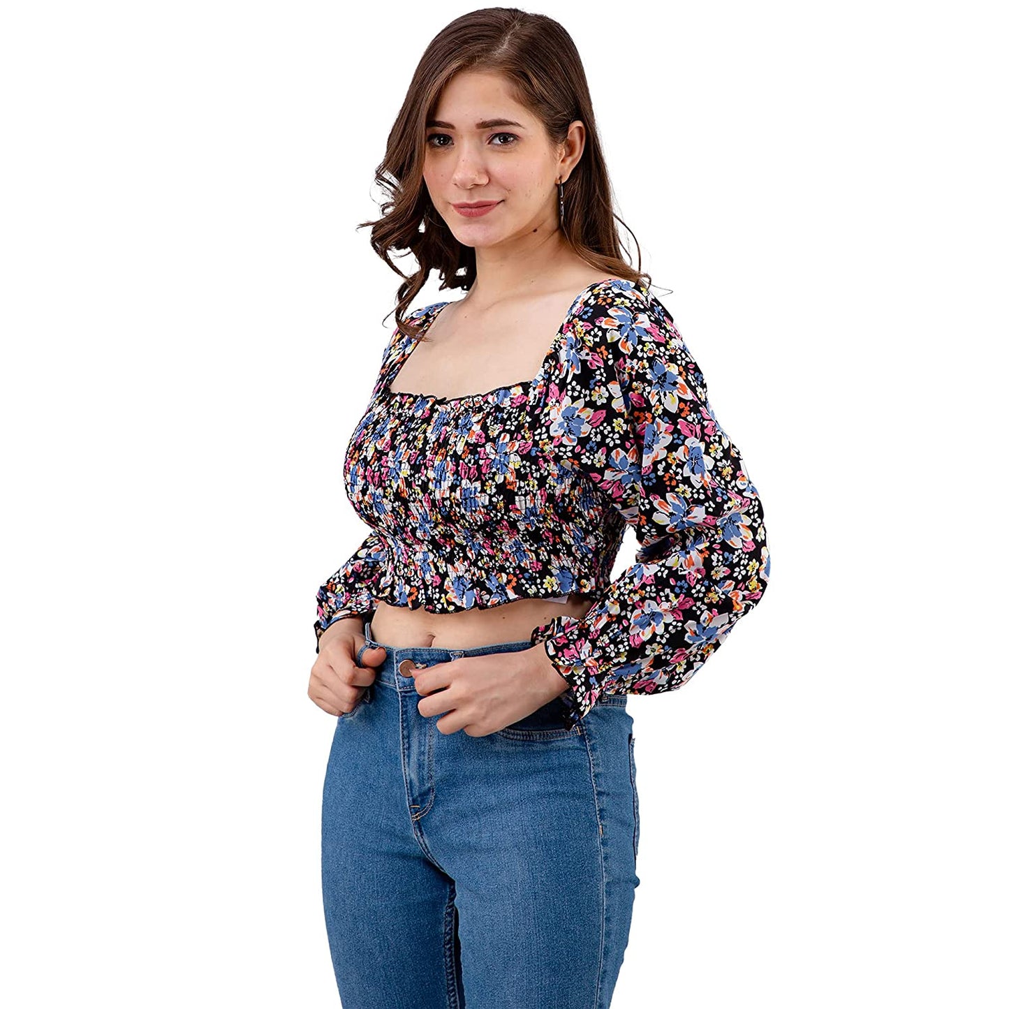 Casual Regular Sleeves Floral Print Women Multicolor Top