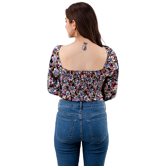 Casual Regular Sleeves Floral Print Women Multicolor Top