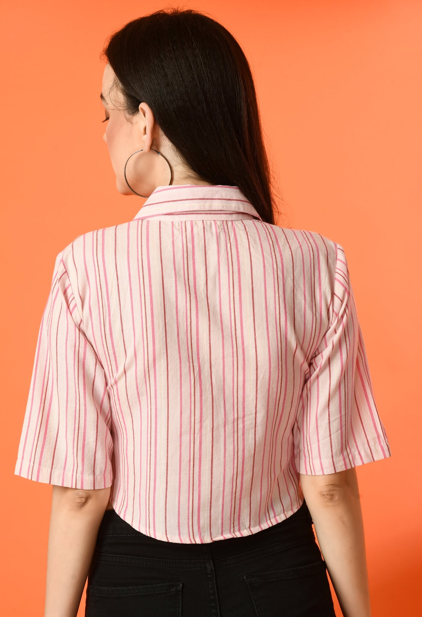 Women Regular Fit Striped Spread Collar Casual Shirt