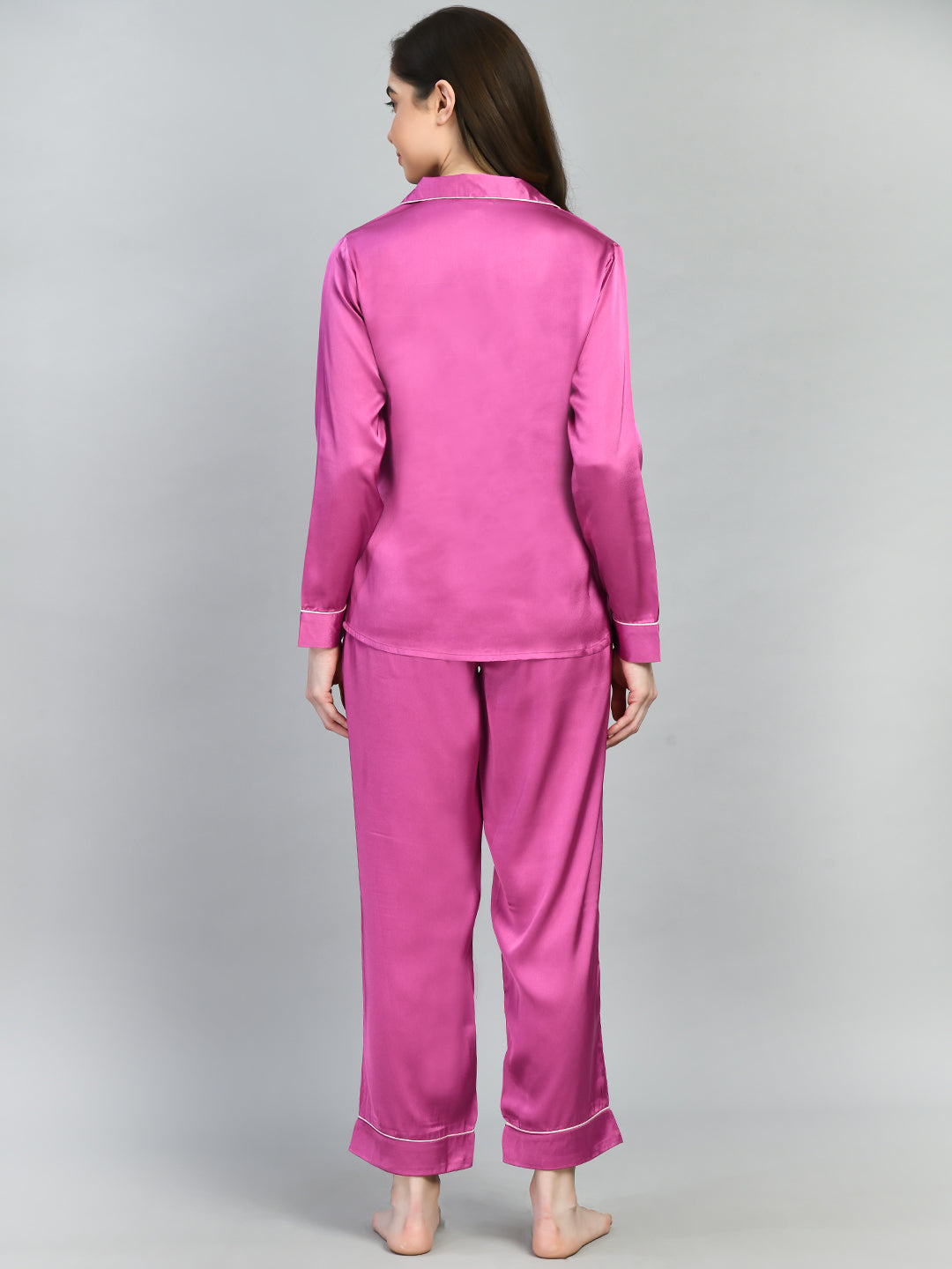 Women Shirt & Pyjama set Purple Solid