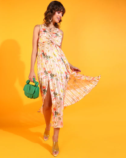 Women A-line Multicolor Midi/Calf Length Dress