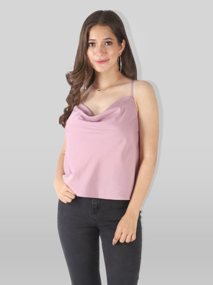 Casual Sleeveless Solid Women Purple Top