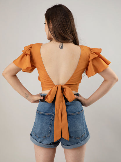 Casual Regular Sleeves Solid Women Brown Top