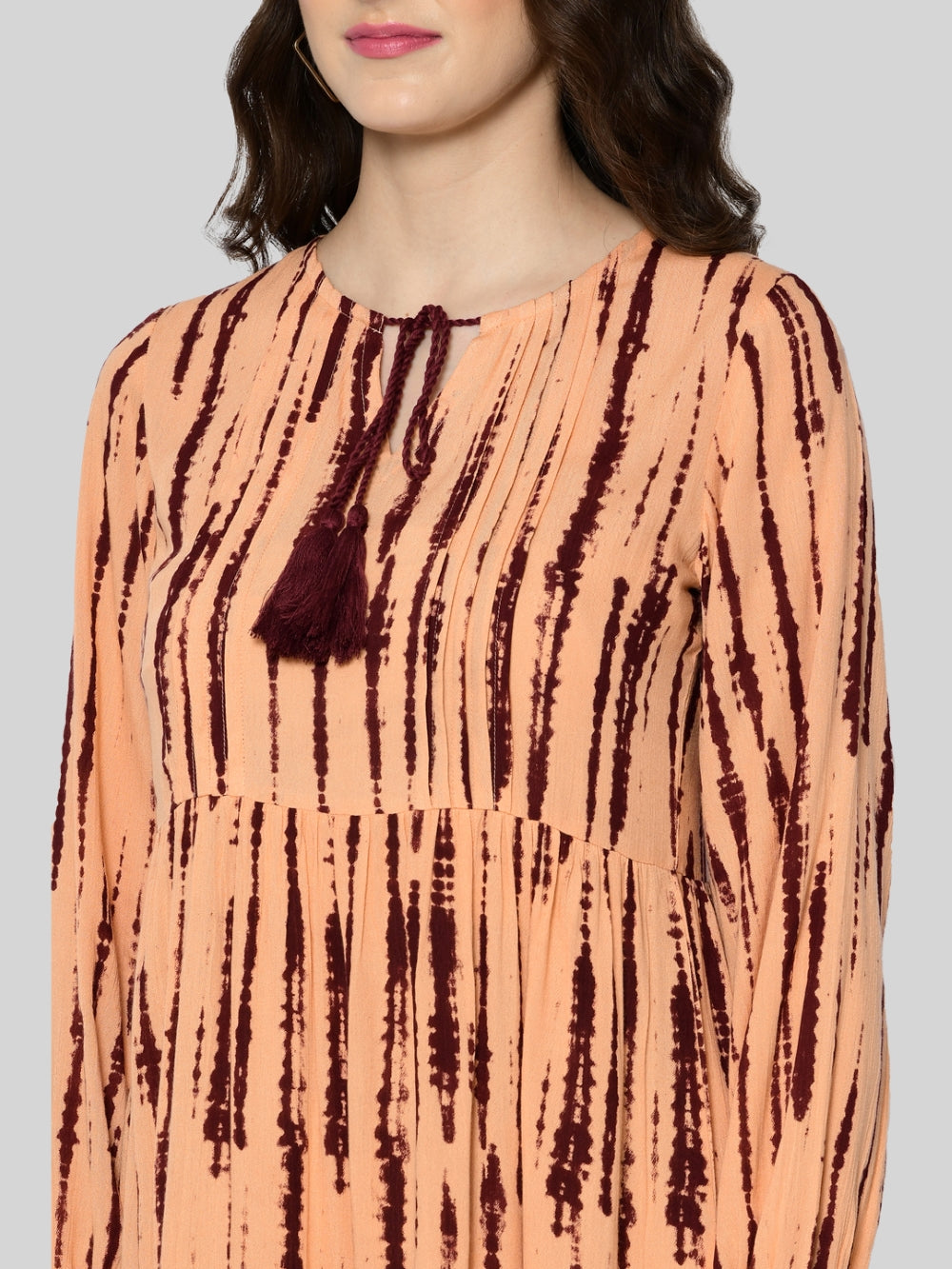 Women A-line Maroon Above Knee/Mid Thigh Length Dress