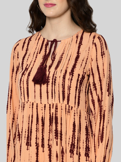 Women A-line Maroon Above Knee/Mid Thigh Length Dress