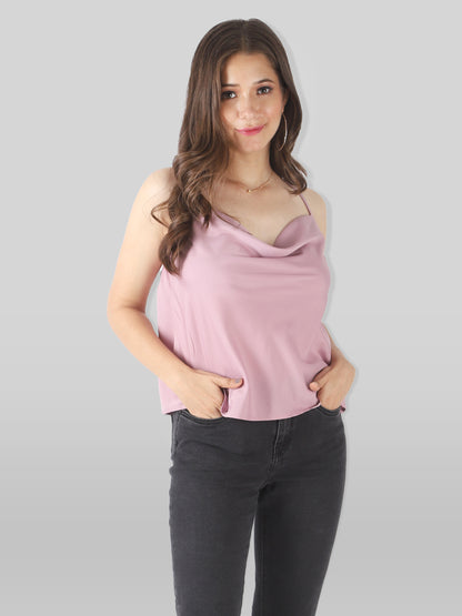 Casual Sleeveless Solid Women Purple Top