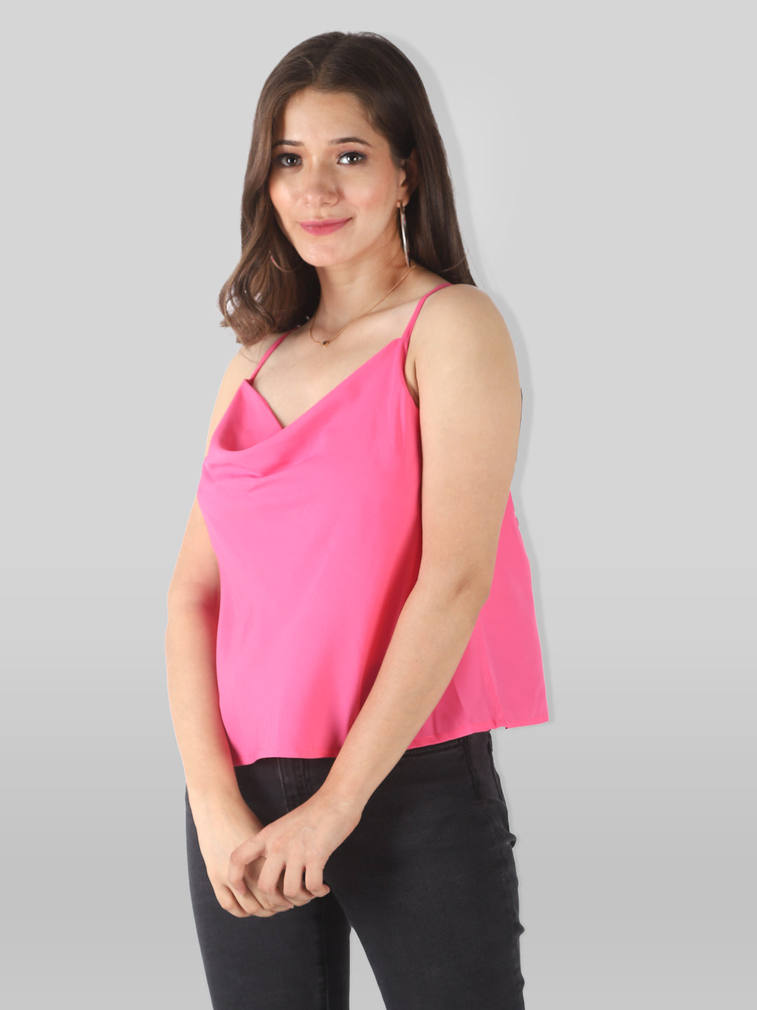 Casual Sleeveless Solid Women Pink Top