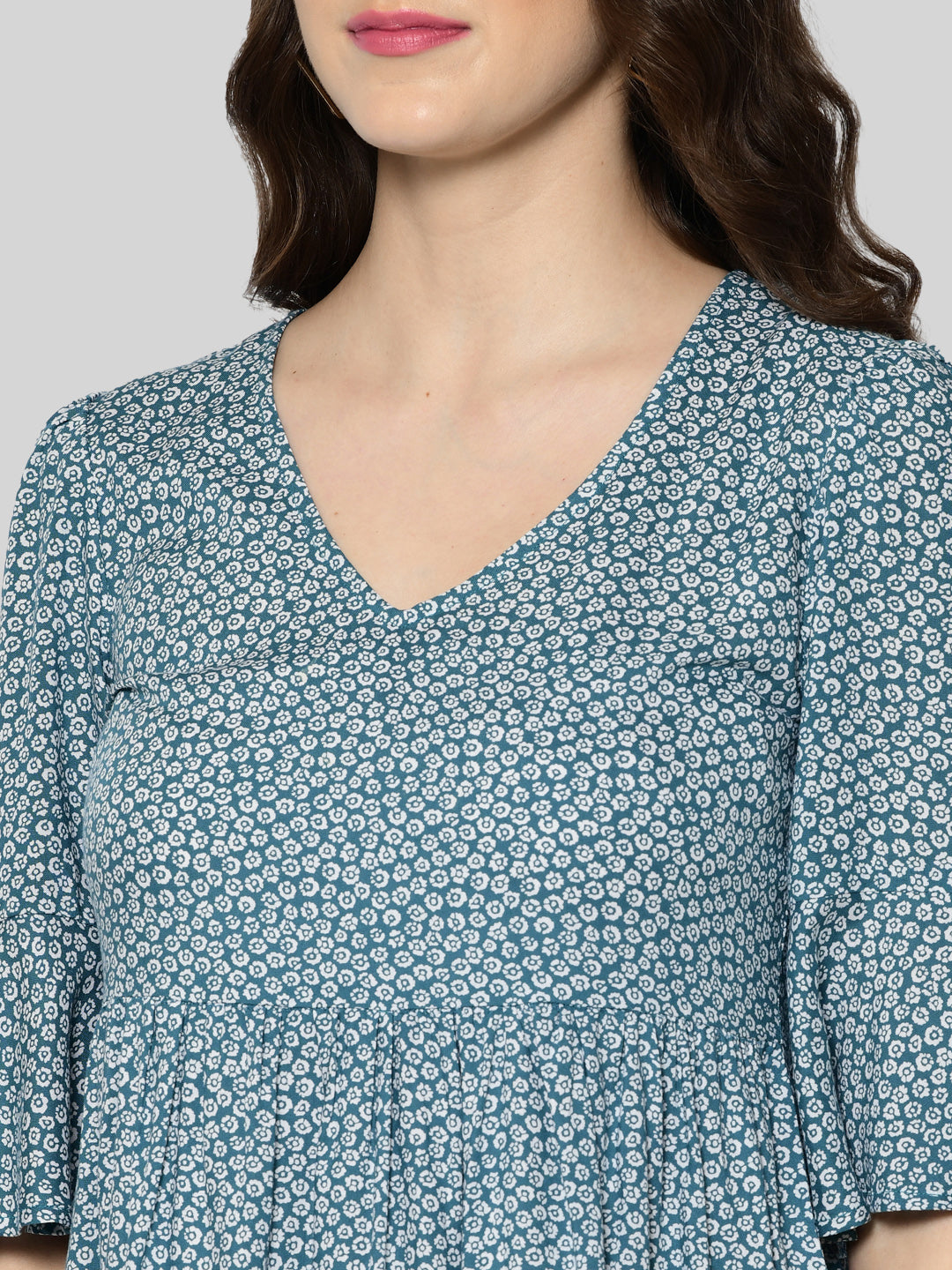 Women A-line Light Blue Above Knee/Mid Thigh Length Dress