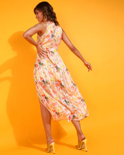Women A-line Multicolor Midi/Calf Length Dress