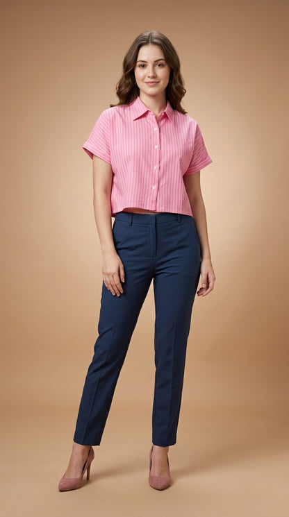 Casual Regular Sleeves Solid Women Pink Top