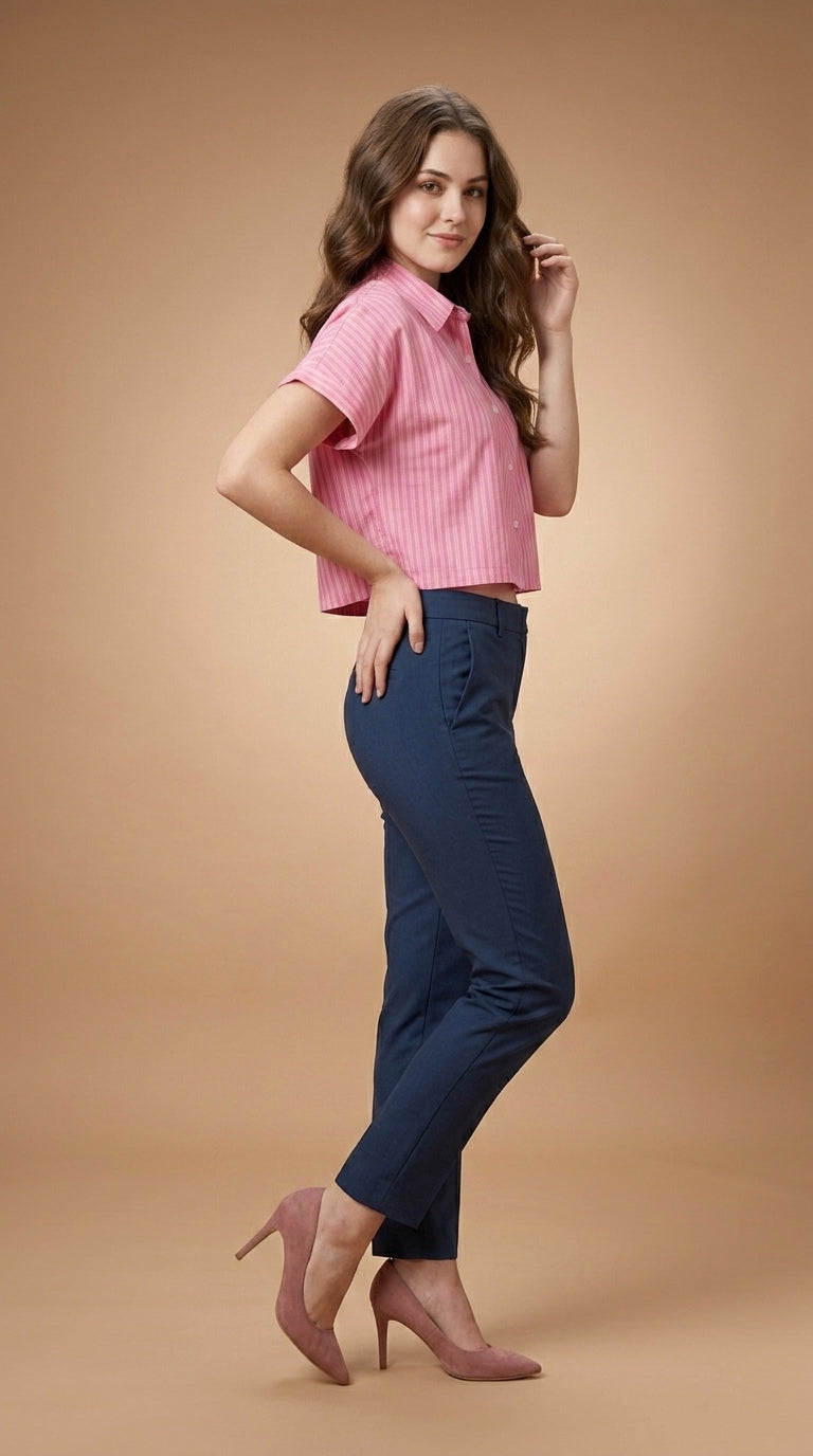 Casual Regular Sleeves Solid Women Pink Top