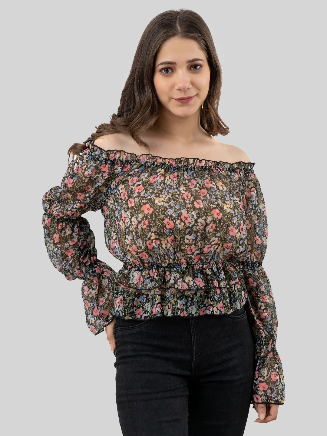 Casual Regular Sleeves Printed Women Multicolor Top