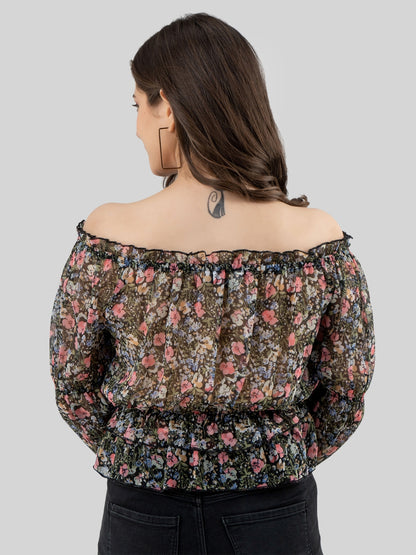 Casual Regular Sleeves Printed Women Multicolor Top
