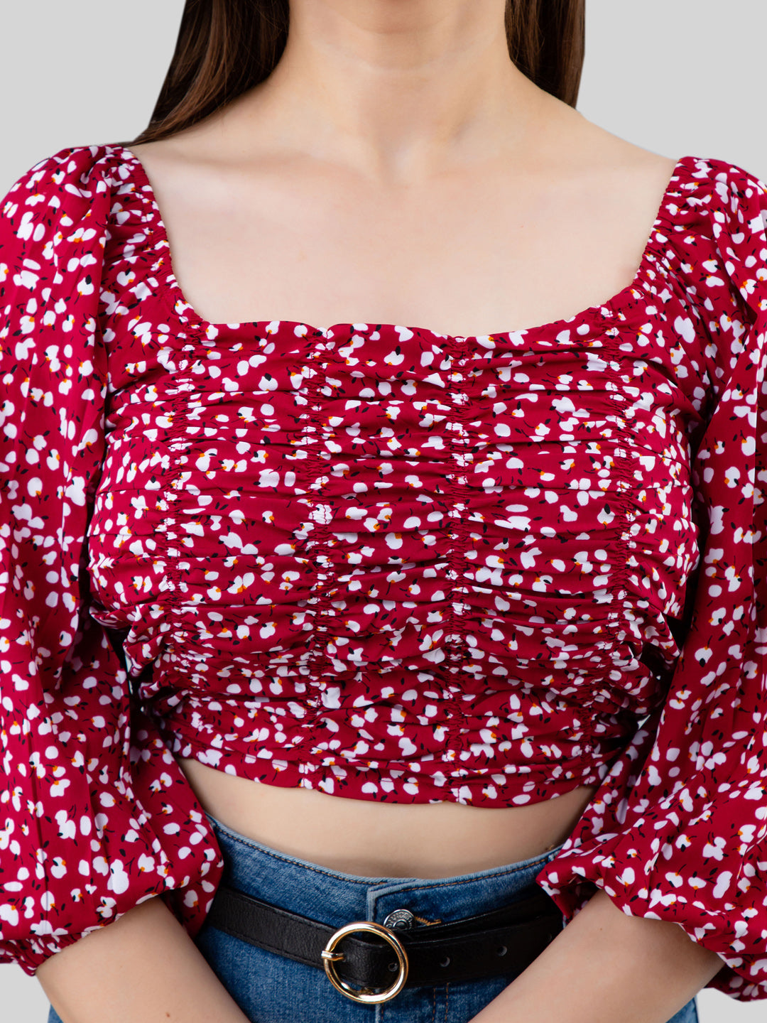 Casual Regular Sleeves Printed Women Red Top