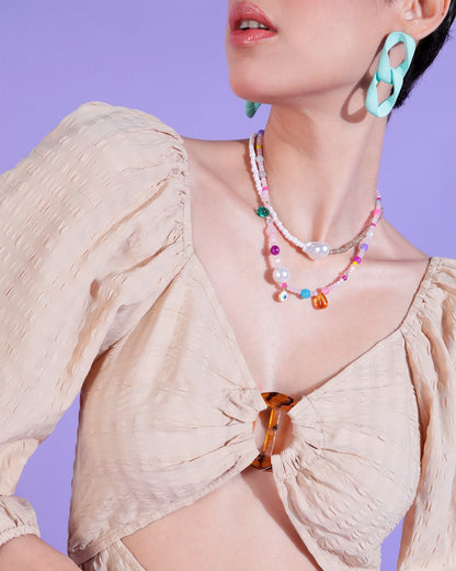 Casual Puff Sleeves Self Design Women Beige Top