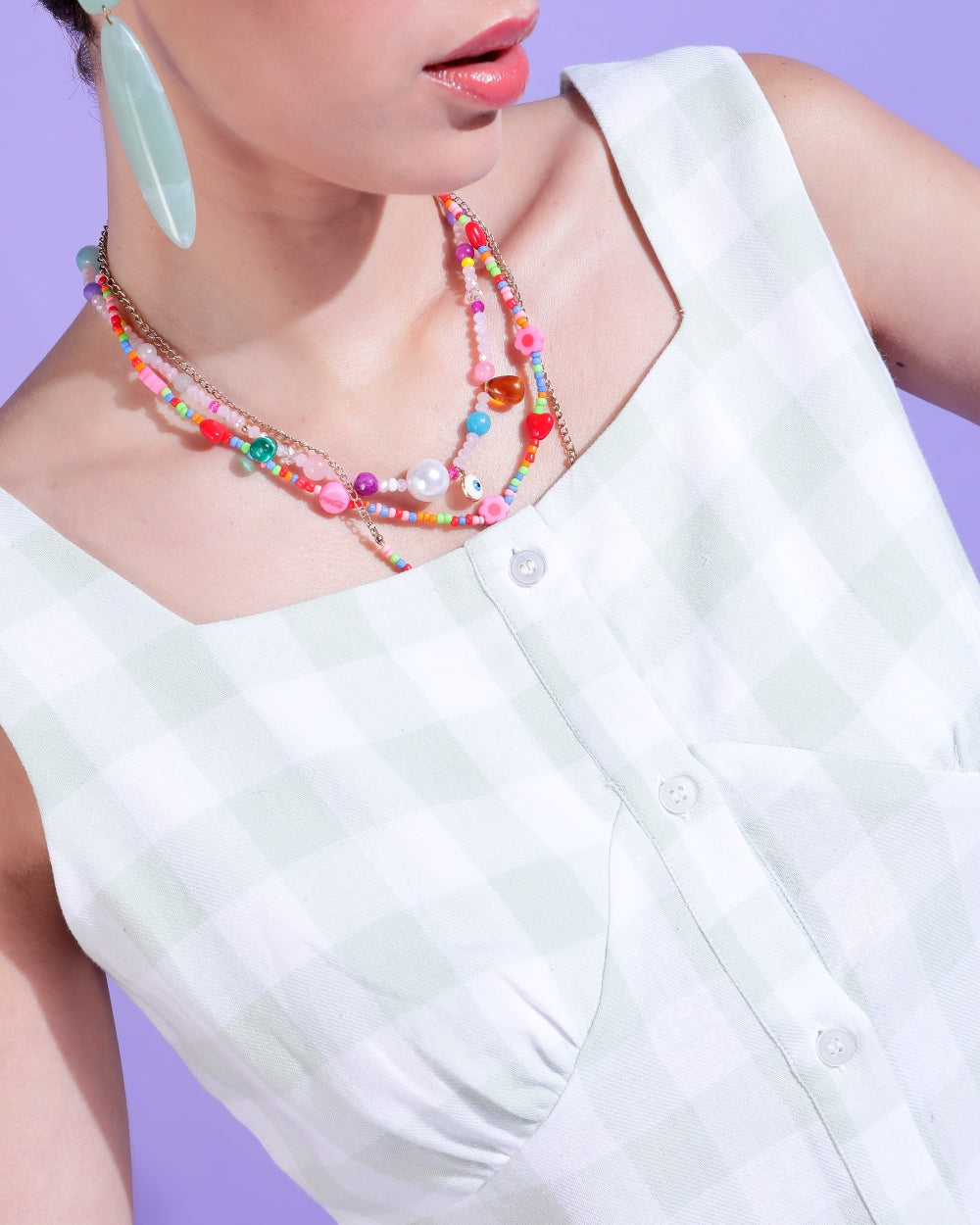 Casual Sleeveless Checkered Women White, Grey Top