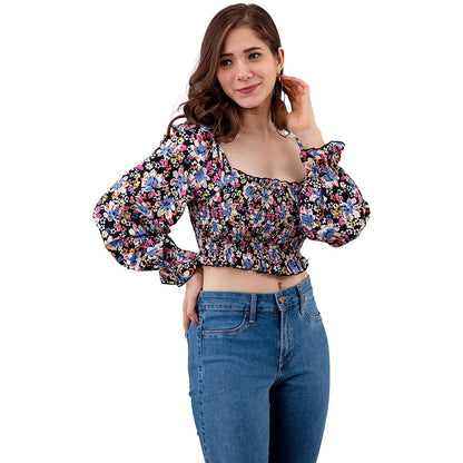 Casual Regular Sleeves Floral Print Women Multicolor Top