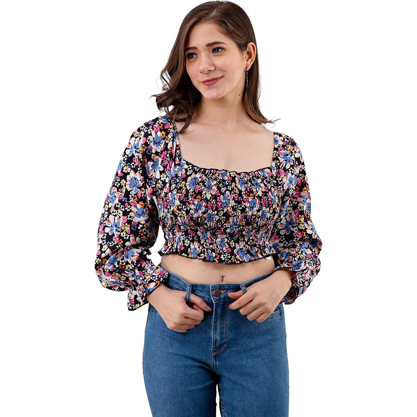 Casual Regular Sleeves Floral Print Women Multicolor Top