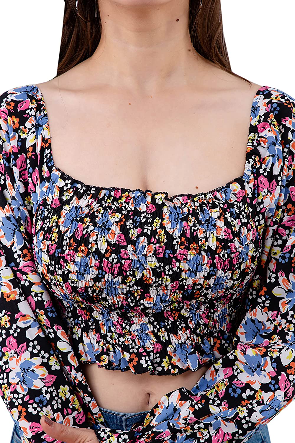 Casual Regular Sleeves Floral Print Women Multicolor Top