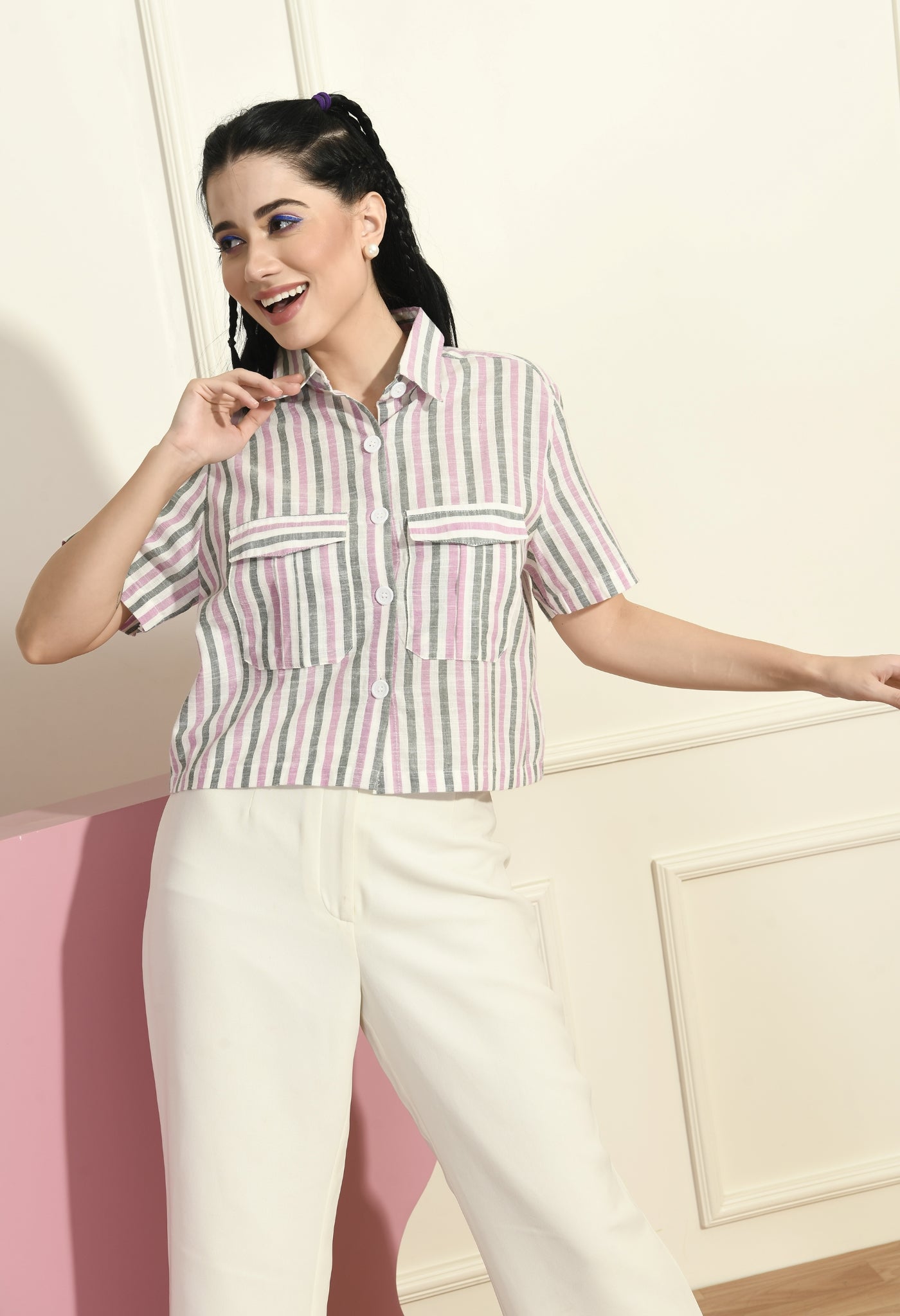 Women Regular Fit Striped Casual Shirt