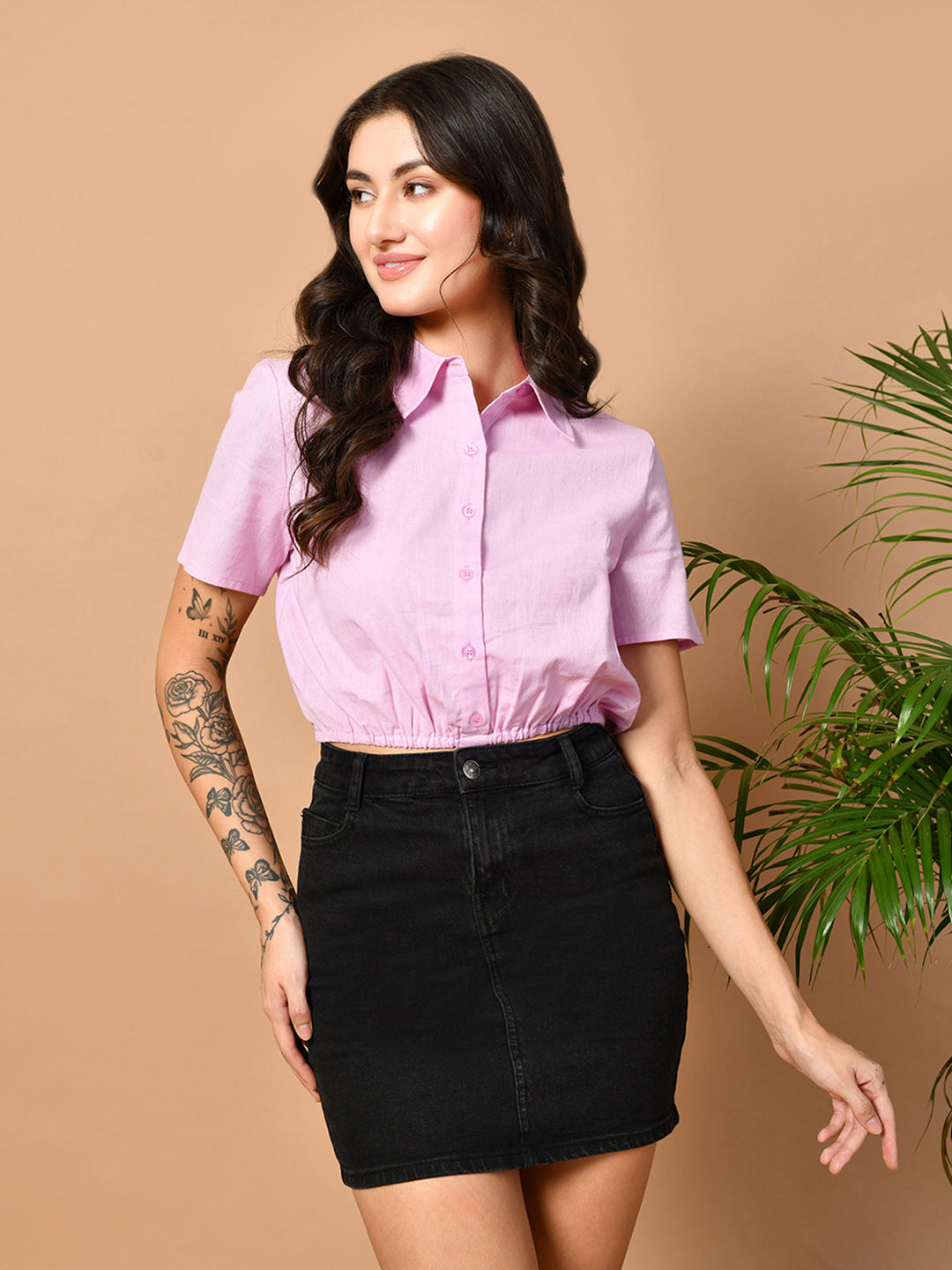 Casual Regular Sleeves Solid Women Pink Top