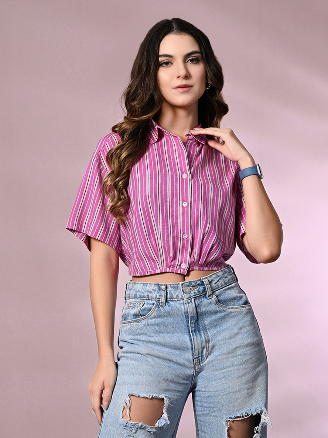 Women Slim Fit Striped Casual Shirt