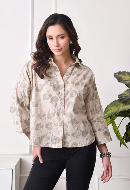 Women Relaxed Fit Floral Print, Printed Spread Collar Casual Shirt