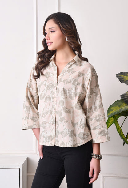 Women Relaxed Fit Floral Print, Printed Spread Collar Casual Shirt