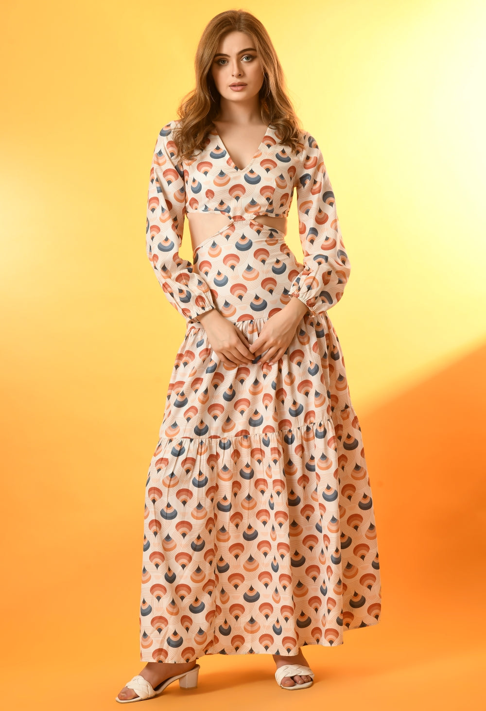 Women Maxi Multicolor Ankle Length Dress
