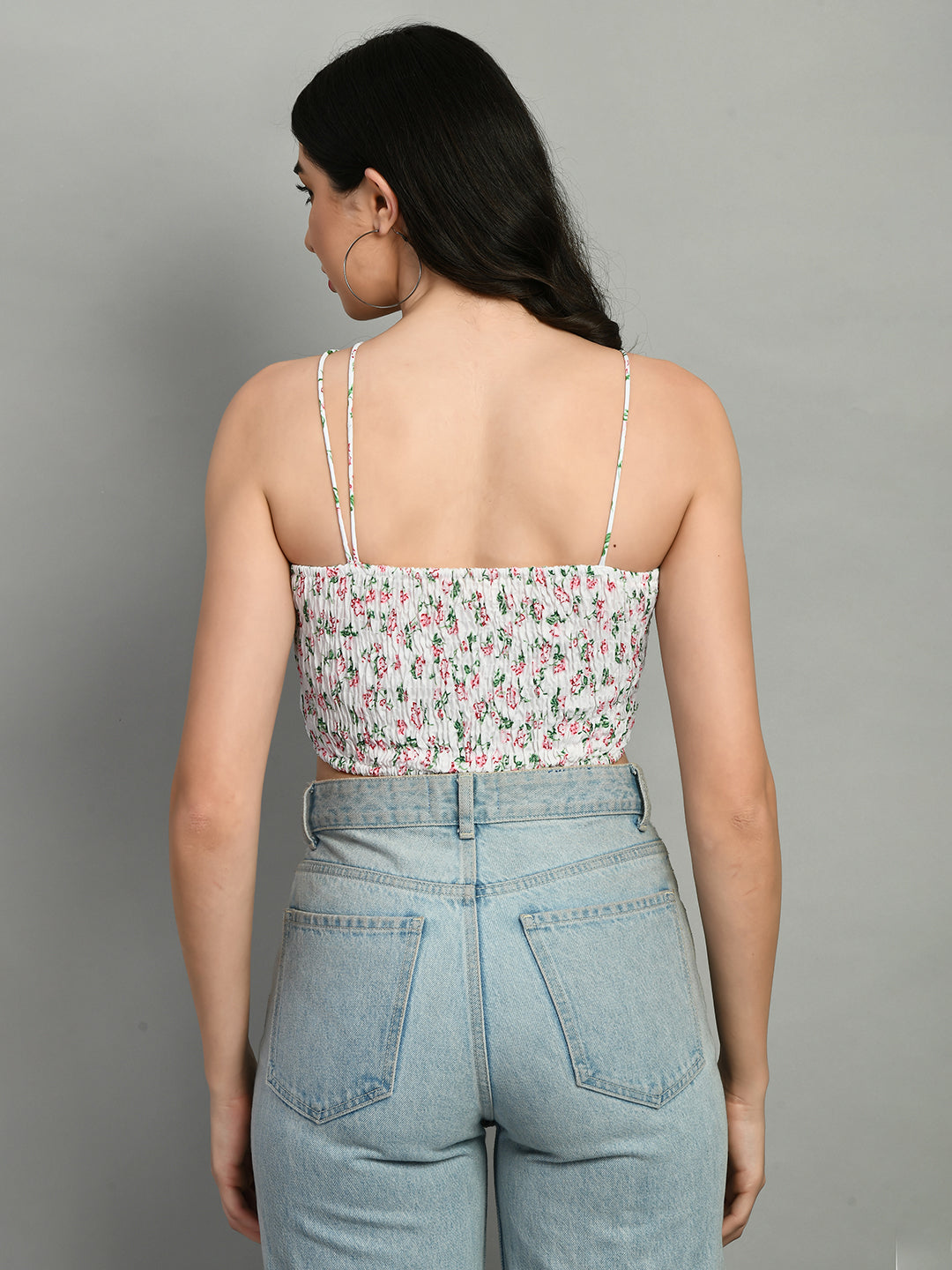Casual Noodle Straps Printed Women White, Green, Red Top
