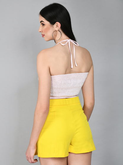 Casual Shoulder Straps Solid Women Pink Top