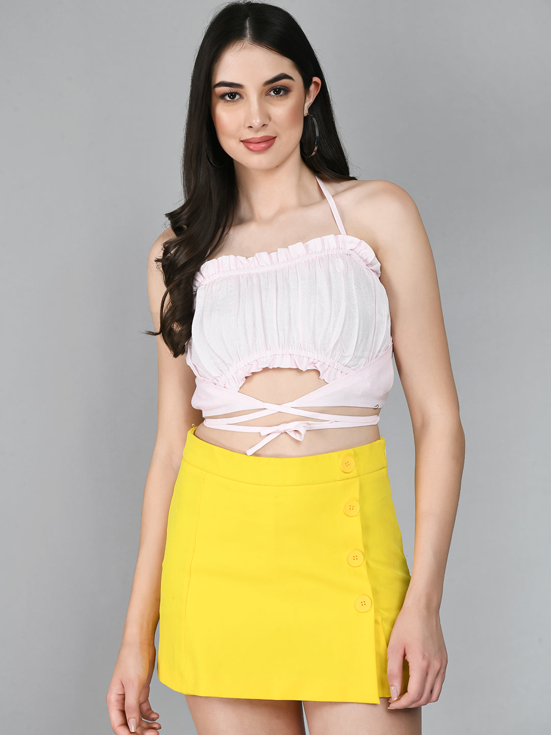 Casual Shoulder Straps Solid Women Pink Top