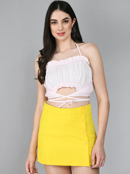 Casual Shoulder Straps Solid Women Pink Top