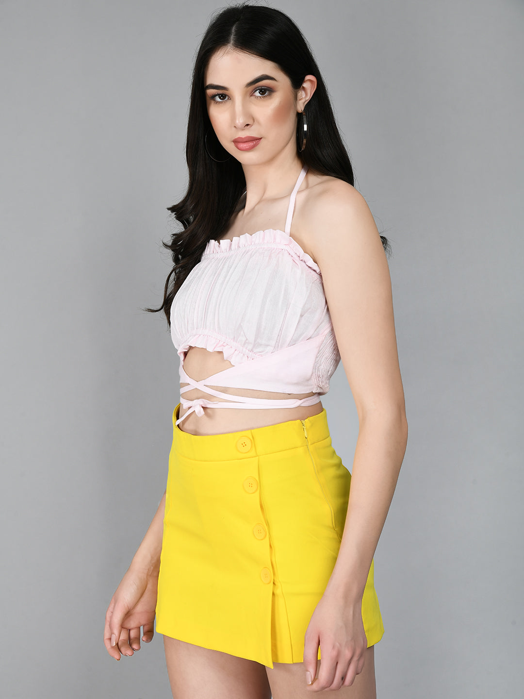 Casual Shoulder Straps Solid Women Pink Top