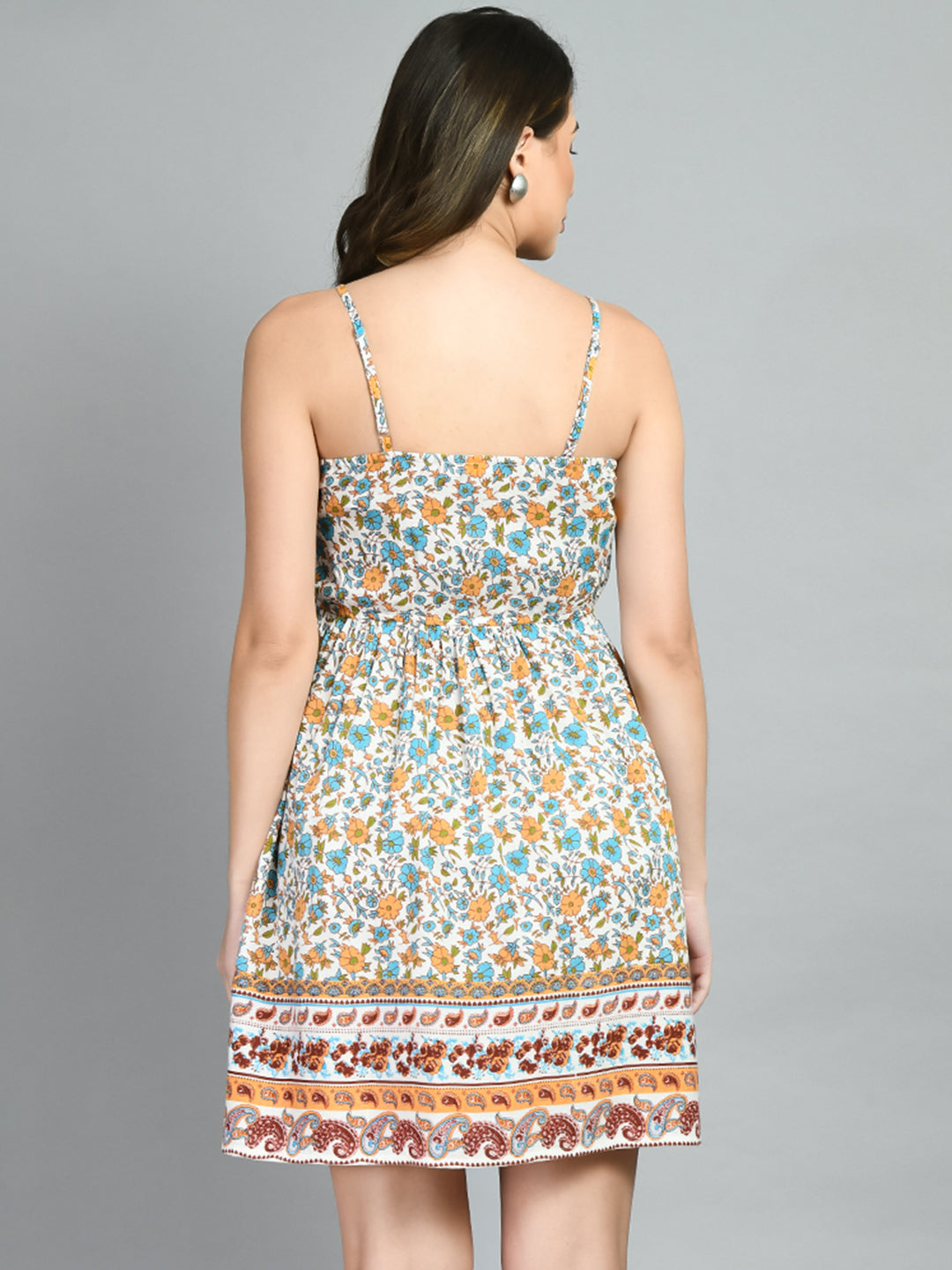 Women Fit and Flare Multicolor Mini/Short Dress