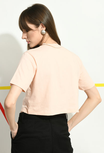 Casual Regular Sleeves Printed, Graphic Print Women Pink Top