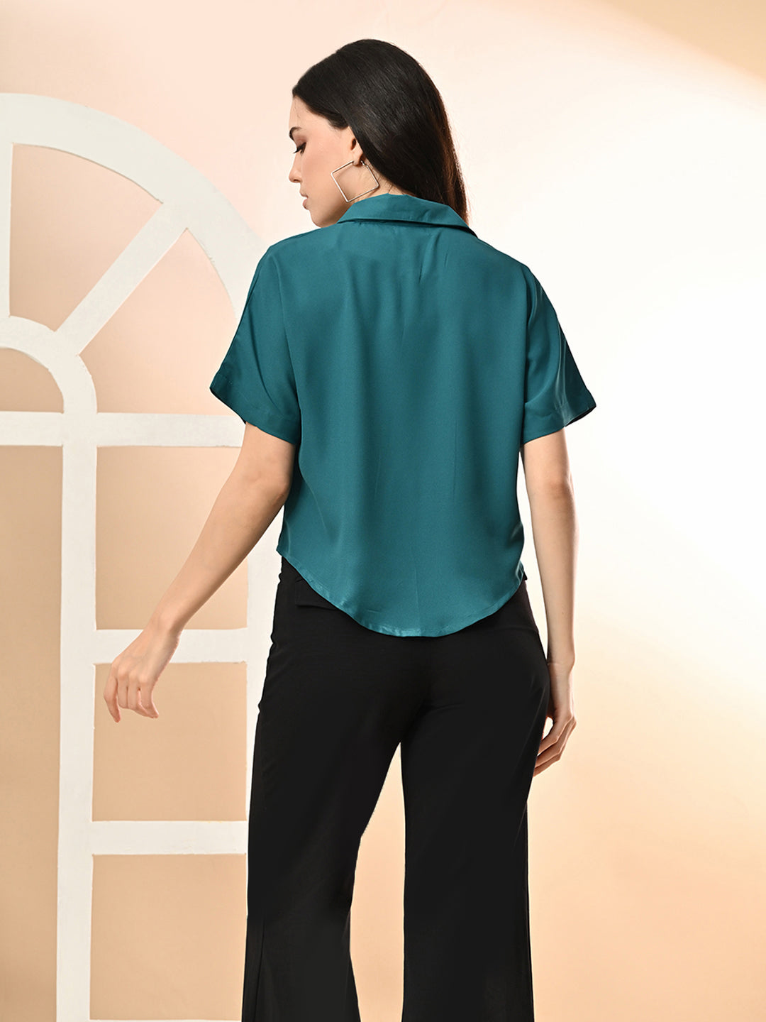 Women Regular Fit Solid Party Shirt