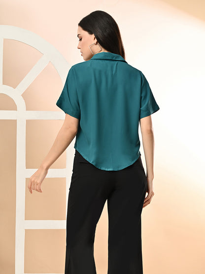 Women Regular Fit Solid Party Shirt