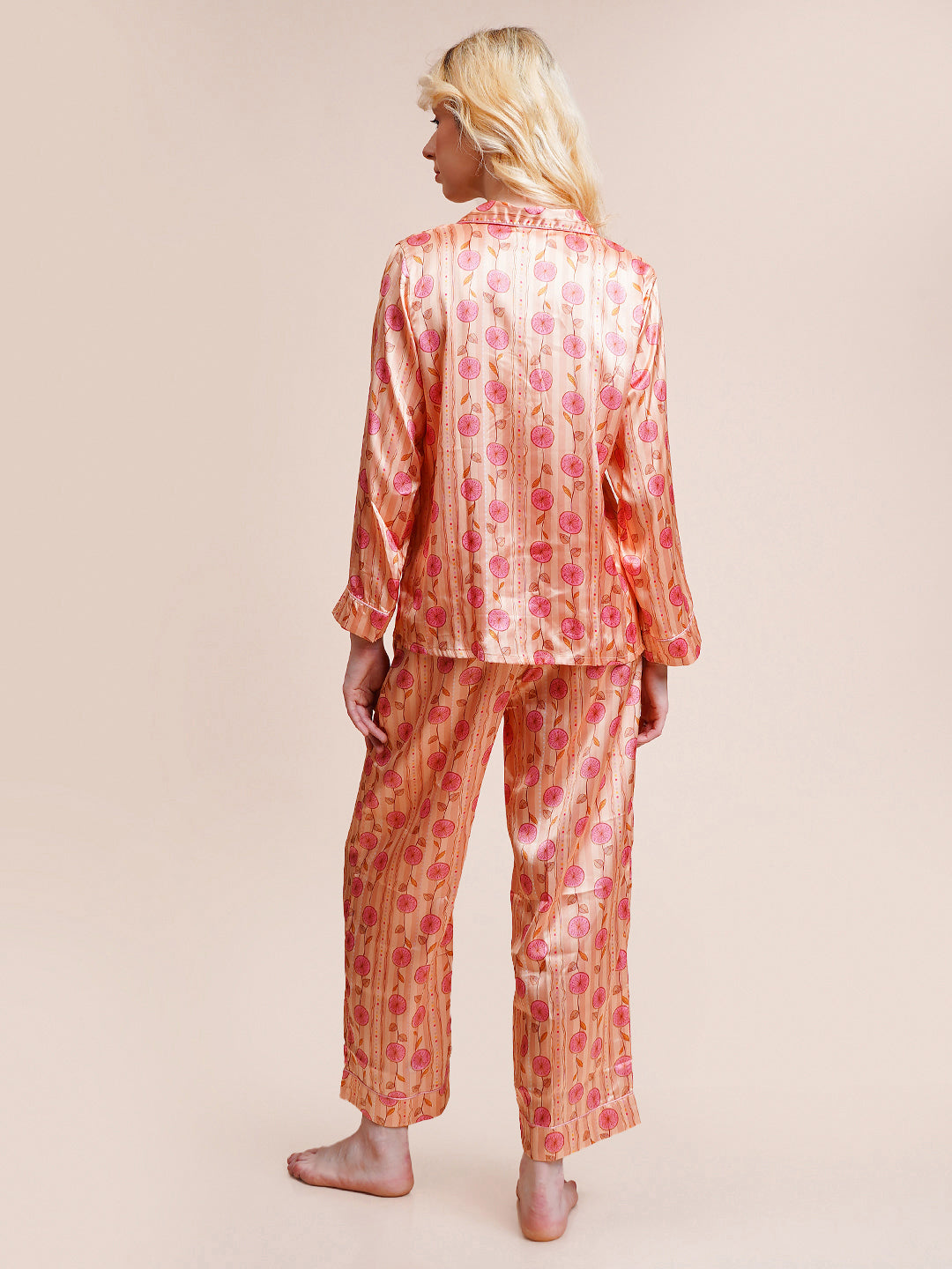 Women Shirt & Pyjama set Pink Floral Print
