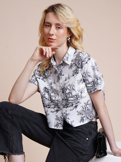 Casual Regular Sleeves Polka Print Women Black Top