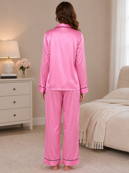 Women Shirt & Pyjama set Pink Solid