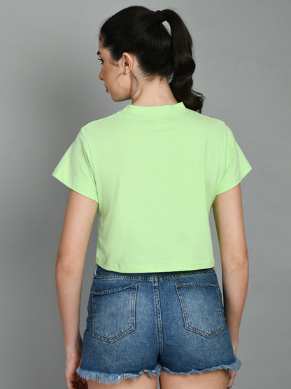 Casual Regular Sleeves Printed Women Light Green Top