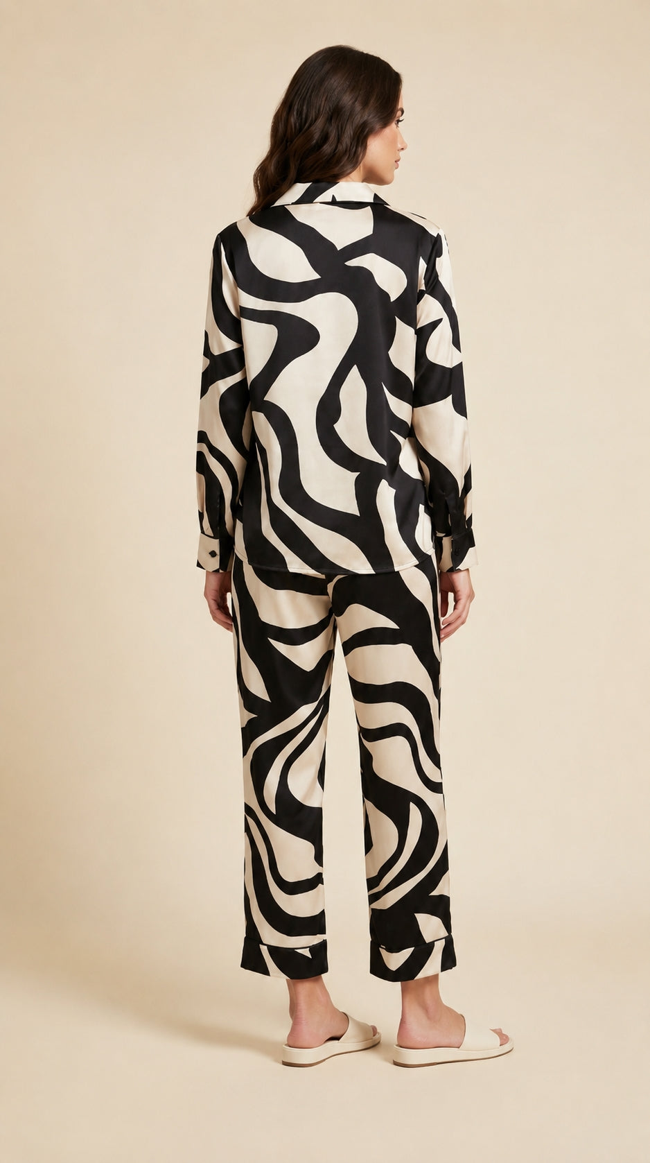 Women Shirt & Pyjama set Black Printed