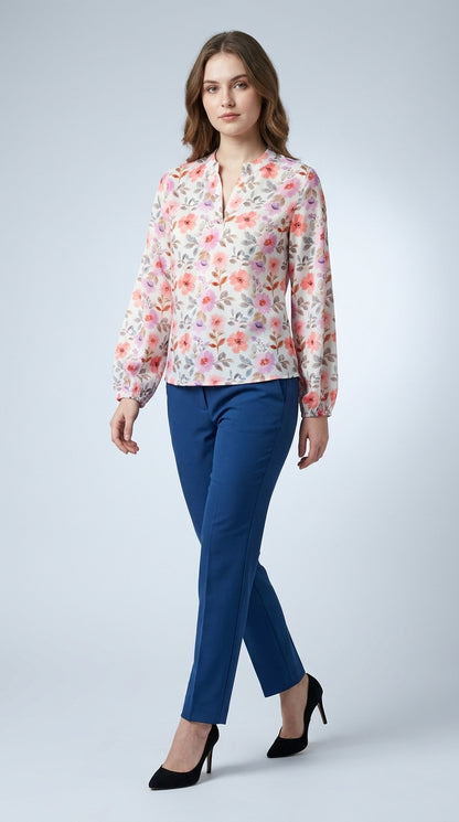 Casual Regular Sleeves Printed Women Pink Top