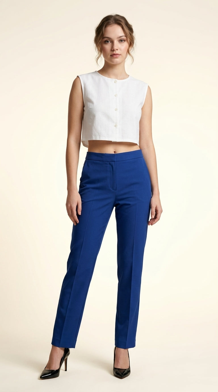 Party Sleeveless Solid Women White Top