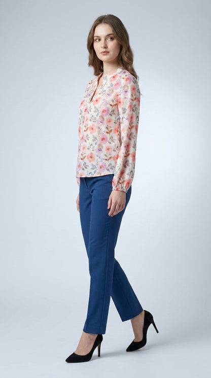 Casual Regular Sleeves Printed Women Pink Top
