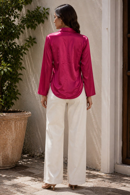 Party Regular Sleeves Solid Women Pink Top