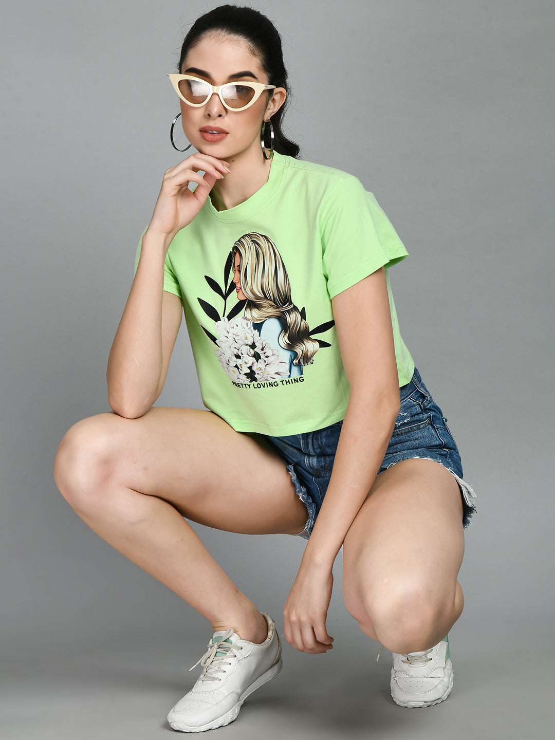 Casual Regular Sleeves Printed Women Light Green Top