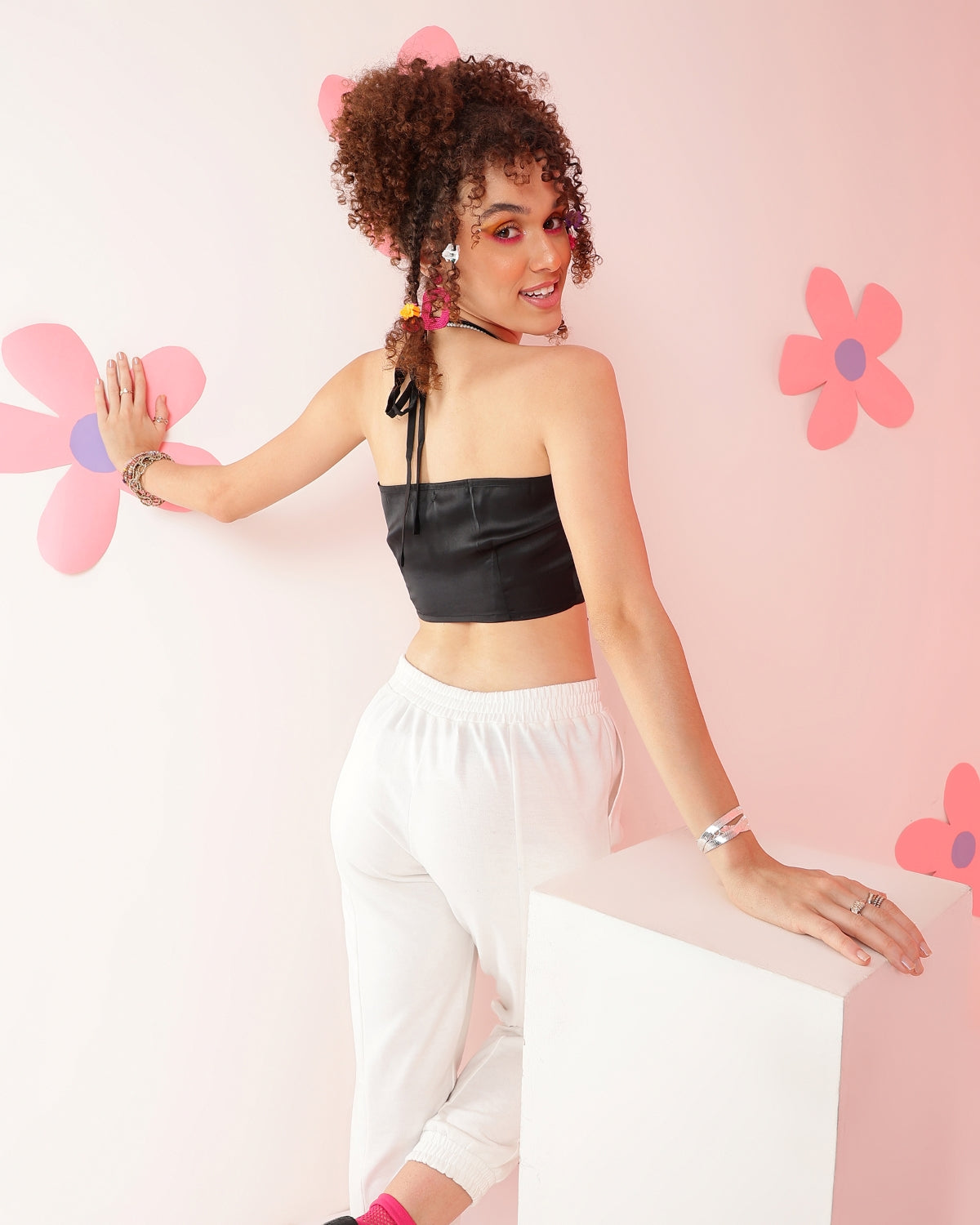 Casual Sleeveless Solid Women Black Top