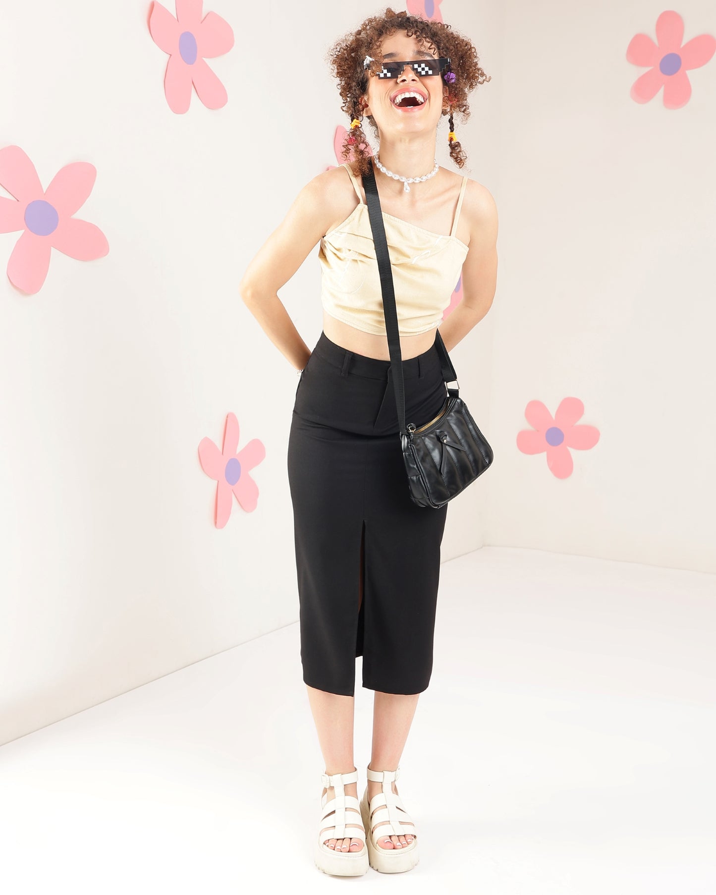 Casual Sleeveless Solid Women Beige Top
